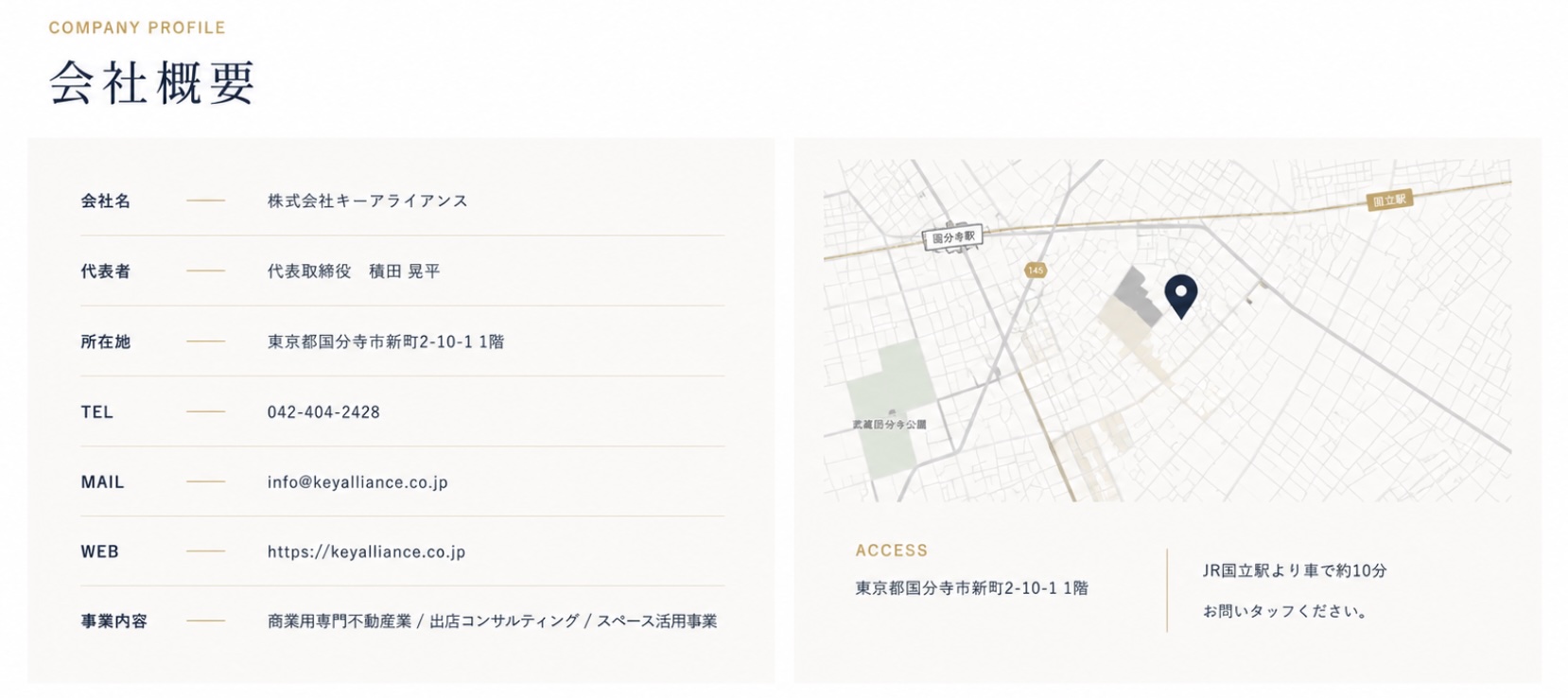 Key Alliance所在地周辺の案内図